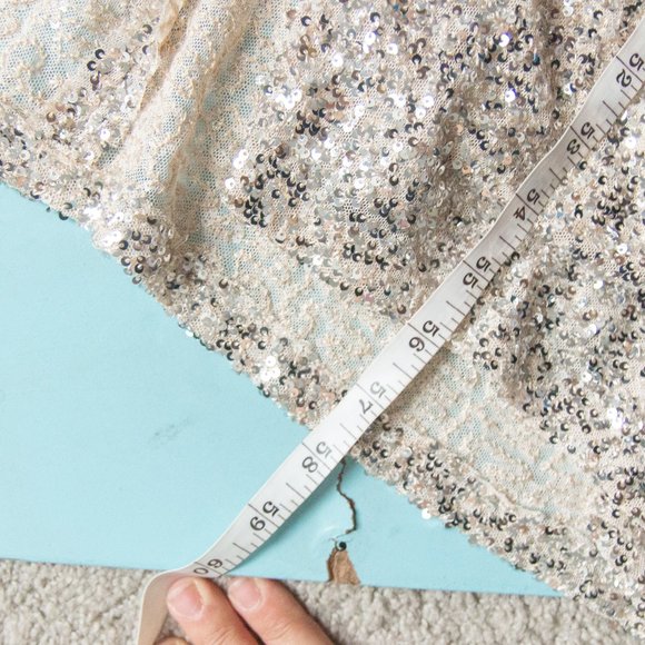 NEW Fashion Nova Luxe Gina Silver Sequin One Shoulder Thigh Slit Formal Dress 1X - Picture 9 of 10